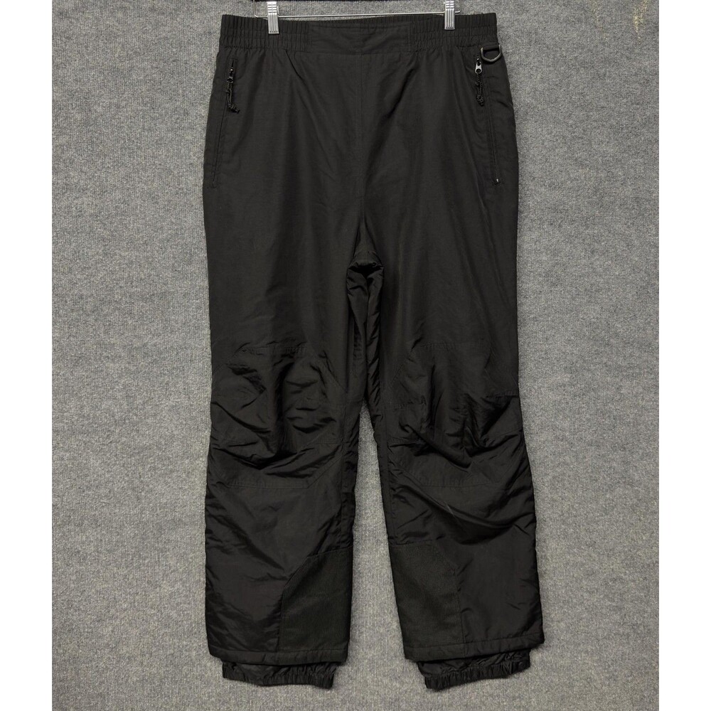 L.L. Bean Snow Pants Mens L Black Insulated Thermore Ski Hiking Zip Pocket Snow